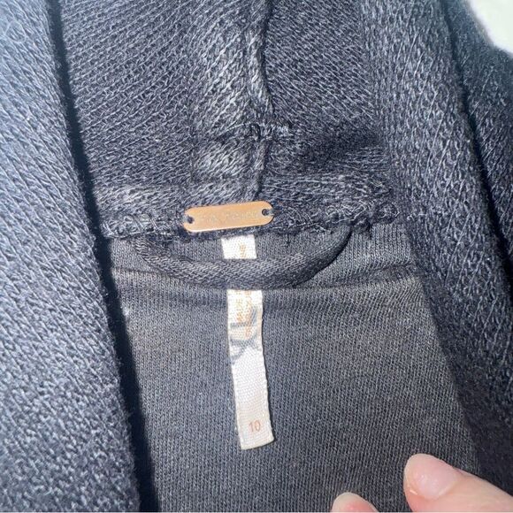 Free People Drape Front Coated Waxed Denim Moto Jacket. 10 - Picture 3 of 5